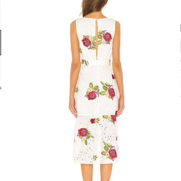 NWOT MAJORELLE Mariah Midi Dress in white and pink size small - Picture 3 of 5